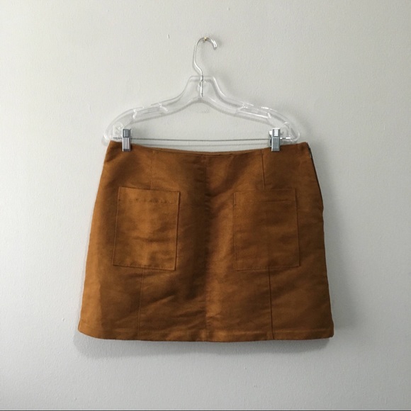 Old Navy Faux Suede Burnt Ochre Mini Skirt 10 - Picture 8 of 8